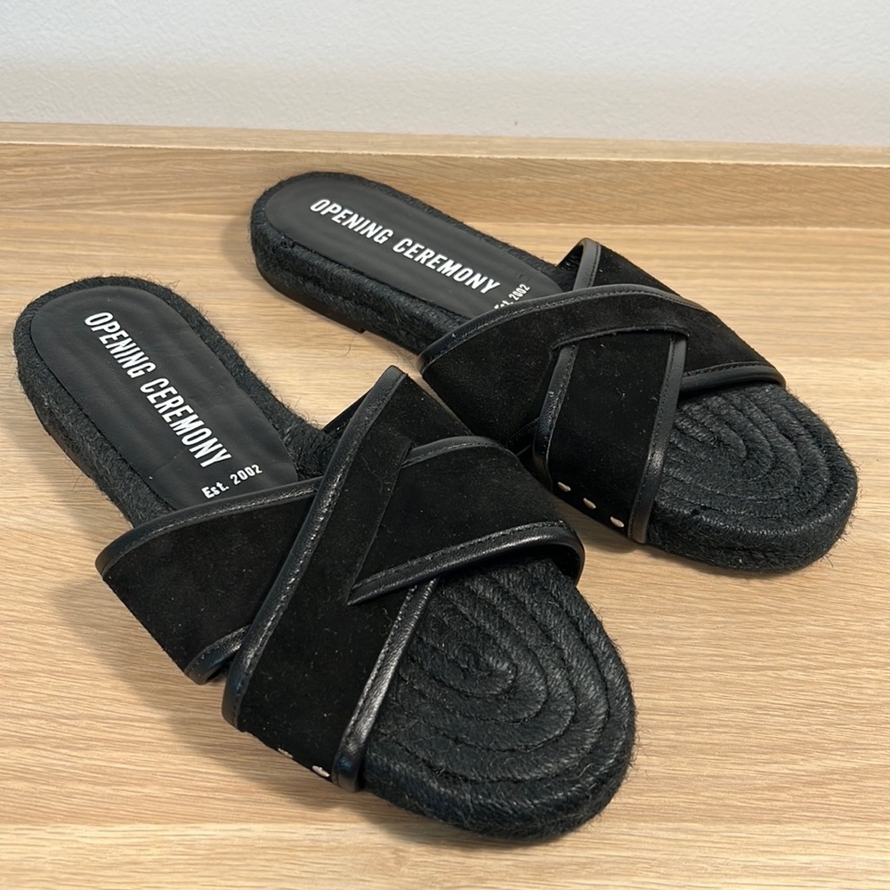Alixx Opening Ceremony espadrille sandals black 39 no box